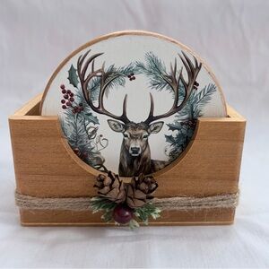 Rustic Winter Coaster Set
